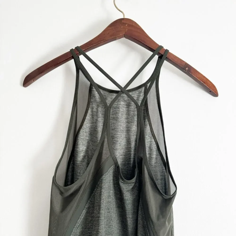 LULULEMON Run Off Route Tank Top Heathered Camo Green